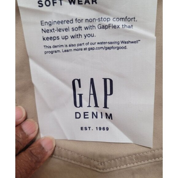 Gap Mens Slim Fit Khaki Pants 36x32 Mid Rise GapFlex Soft Denim Beige - Picture 5 of 11